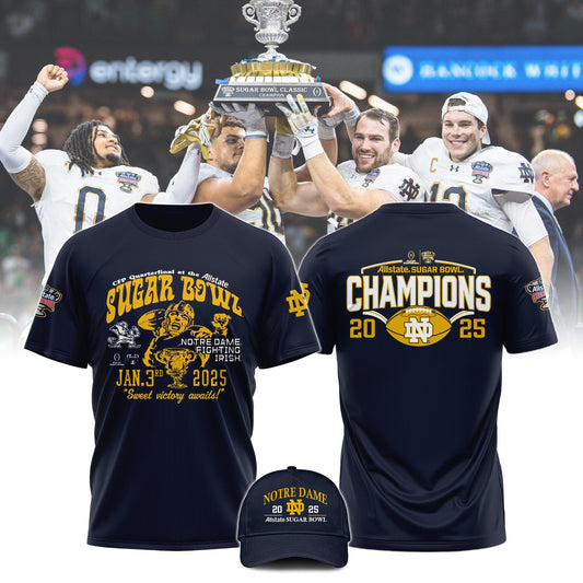 Notre Dame Fighting Irish College Football Playoff 2025 Sugar Bowl Champions T-Shirt