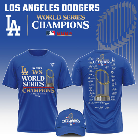 2024 Premium Los Angeles Dodgers Shirt - LA Dodgers World Series Champions T-shirt | Jogger | Cap Combo - Unique Christmas Gift For Real Fan LAD04