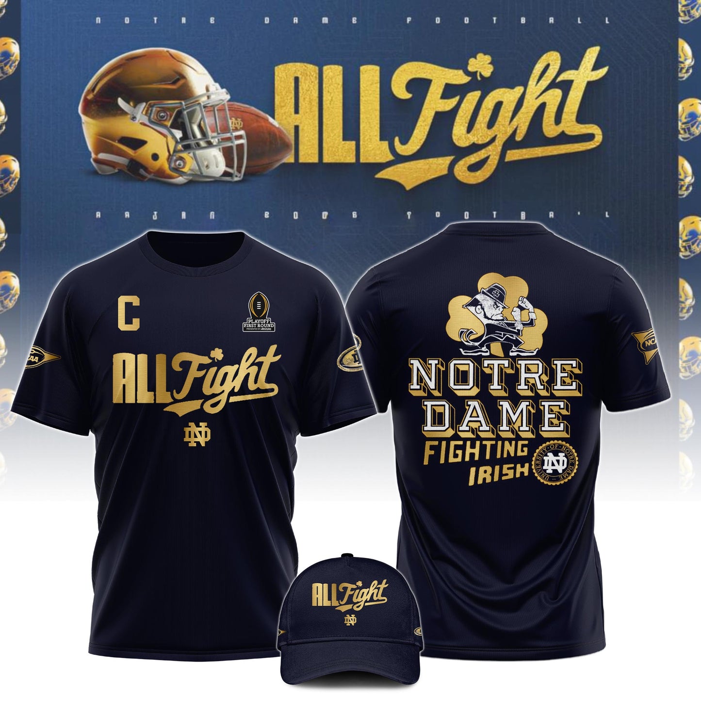 Premium Notre Dame Football Merch - Notre Dame Fighting Irish 2025 College Football Playoff T-Shirt - Be Bold, Be Gold: Notre Dame Fan Wear!