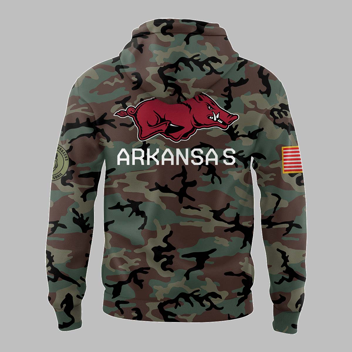 Arkansas Razorbacks Hoodie 2024 Season -Limited Edition Veteran Camo Hoodie Jogger & Cap Combo