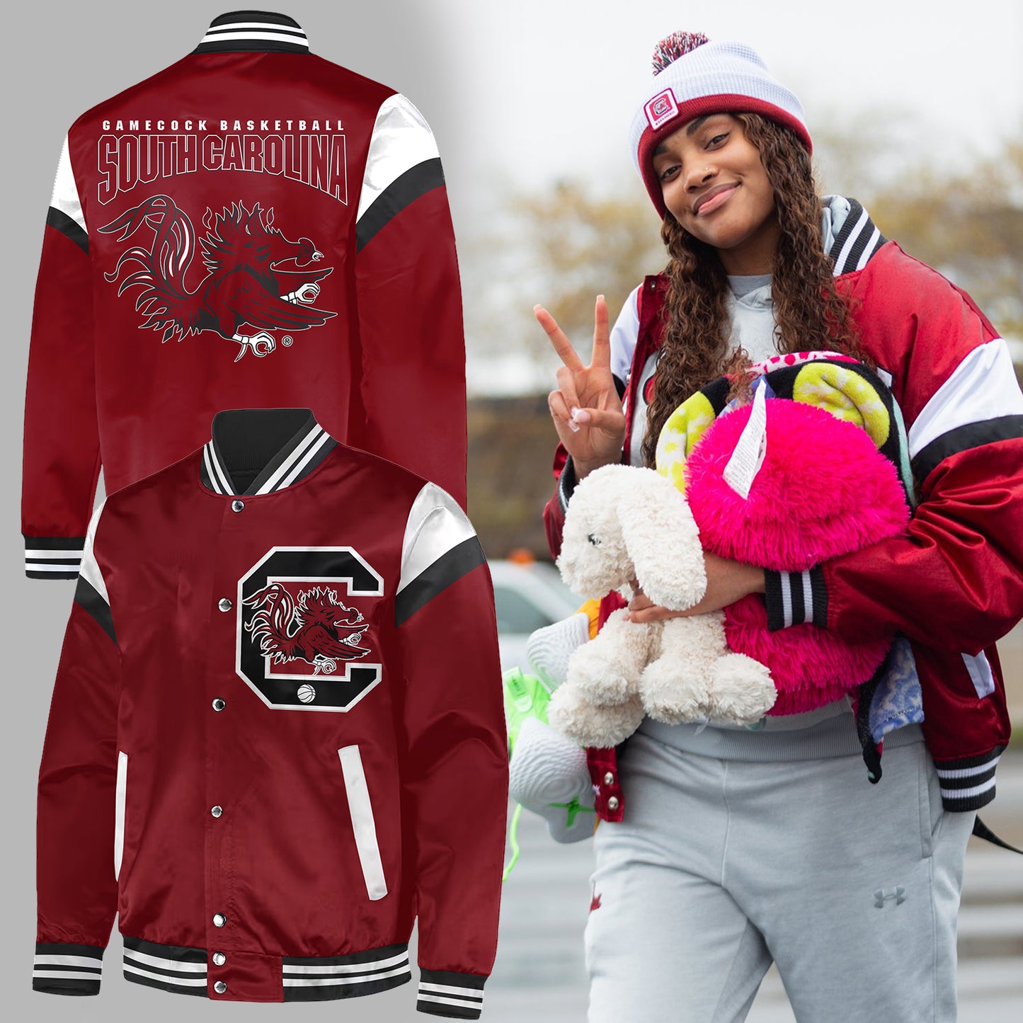 Premium South Carolina Gamecocks Gear - Limited Edition Womens Basketball Red Baseball Jacket