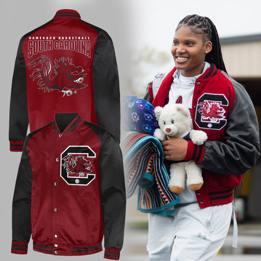 Premium South Carolina Gamecocks Gear - Limited Edition Womens Basketball Red-Black Baseball Jacket