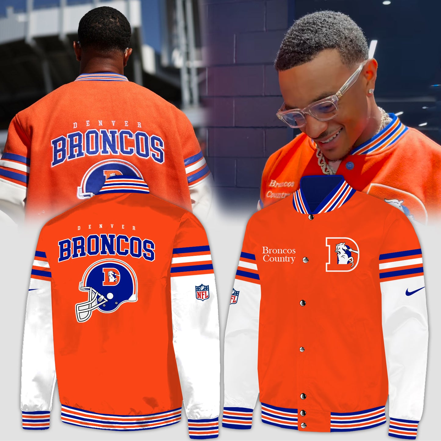 Denver Broncos Baseball Jacket 2024 Season - Special Patrick Surtain Premium Jacket-Denver Broncos Jacket