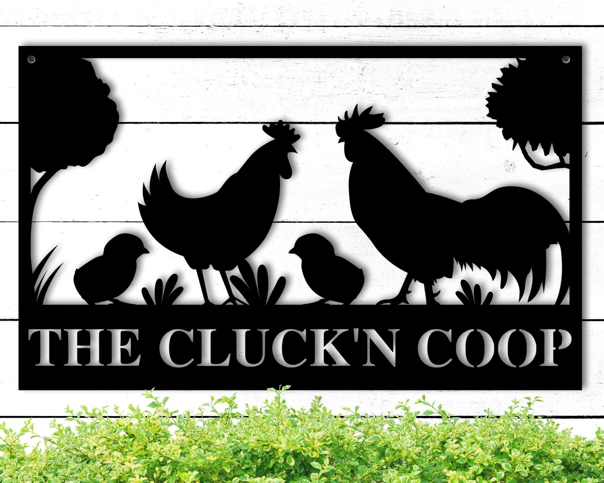 Personalized Chicken Farm Metal Sign, Custom Metal Chicken Coop Signs, Metal Hen House Sign Names, Family Name Metal Sign for Farm House