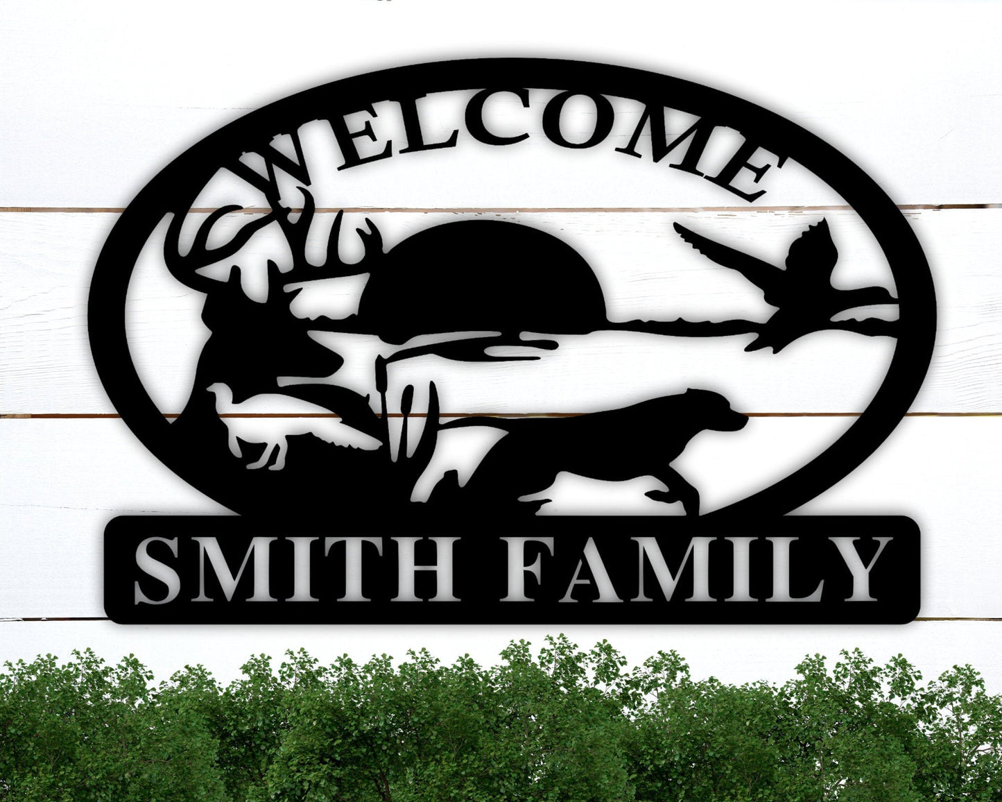 Custom Metal Hunting Sign, Personalized Deer Duck Turkey Sign, Cabin Sign, Family Name Metal Sign, Last Name Sign, Hunting Camp Sign