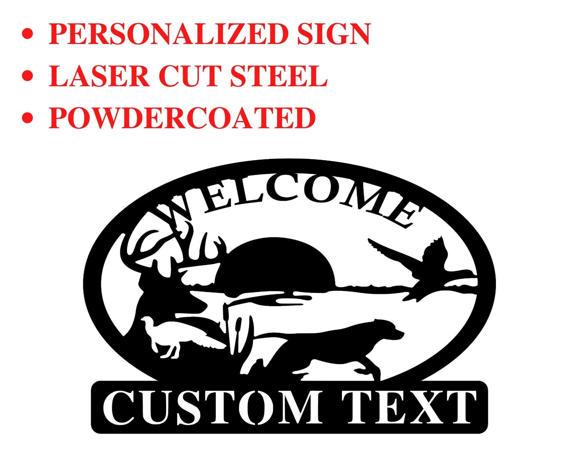 Custom Metal Hunting Sign, Personalized Deer Duck Turkey Sign, Cabin Sign, Family Name Metal Sign, Last Name Sign, Hunting Camp Sign