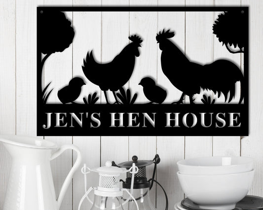 Custom Metal Chicken Sign, Chick Coop Metal Sign, Funny Chicken Coop Signs, Personalized Chicken Farm Sign Metal, Chicken Name Sign