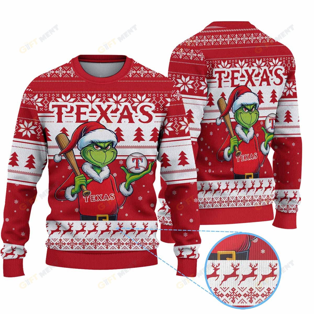 Premium Ugly Chritsmas Sweater For Fan Texas Rangers Ugly Sweater  - 2024 Unique Ugly Xmas Jumper