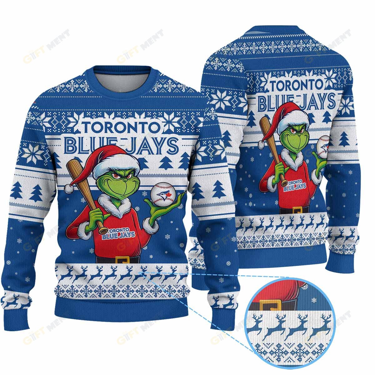 Premium Ugly Chritsmas Sweater For Fan Toronto Blue Jays Ugly Sweater  - 2024 Unique Ugly Xmas Jumper