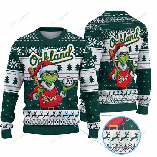 Premium Ugly Chritsmas Sweater For Fan Oakland Athletics Ugly Sweater  - 2024 Unique Ugly Xmas Jumper