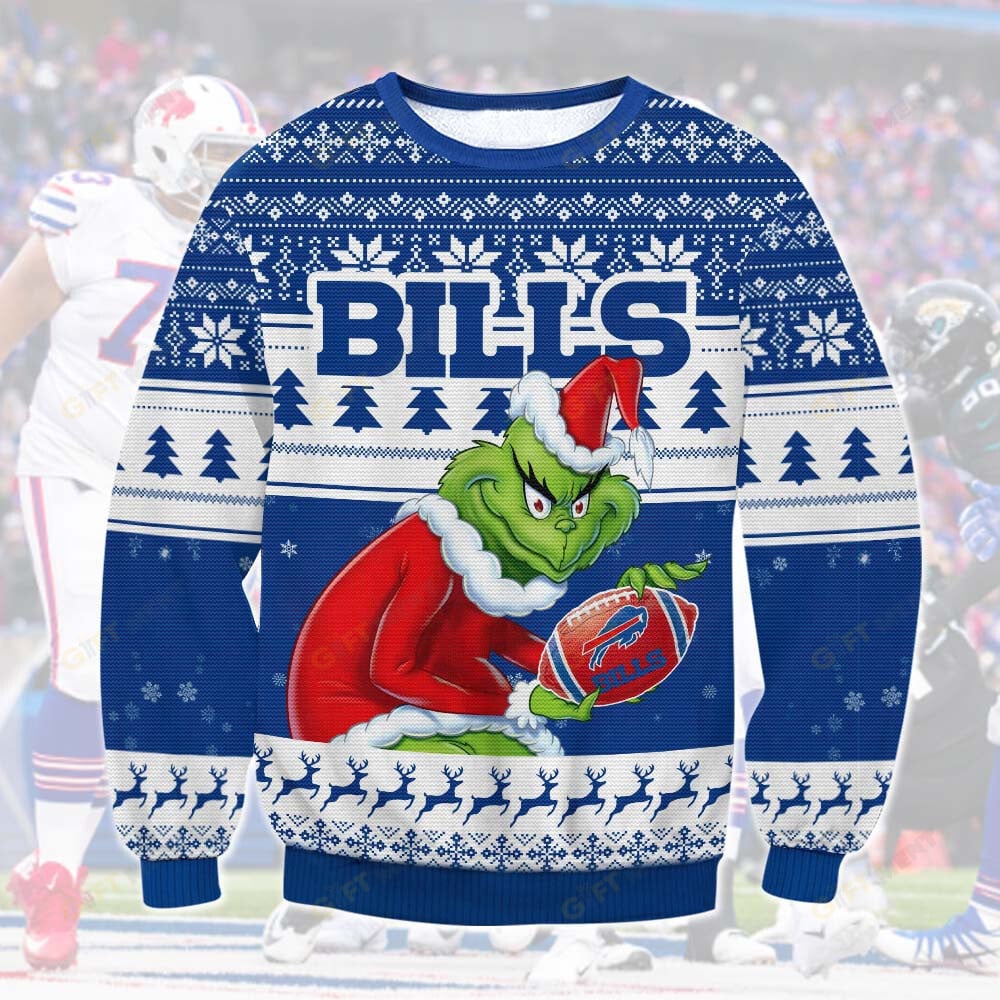 Premium Ugly Chritsmas Sweater For Fan Buffalo Bills Grinch Ugly Sweater  - 2024 Unique Ugly Xmas Jumper