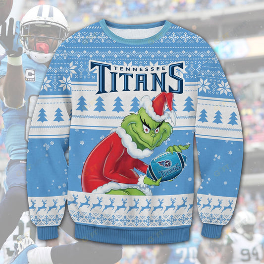 Premium Ugly Chritsmas Sweater For Fan Tennessee Titans Grinch Ugly Sweater  - 2024 Unique Ugly Xmas Jumper