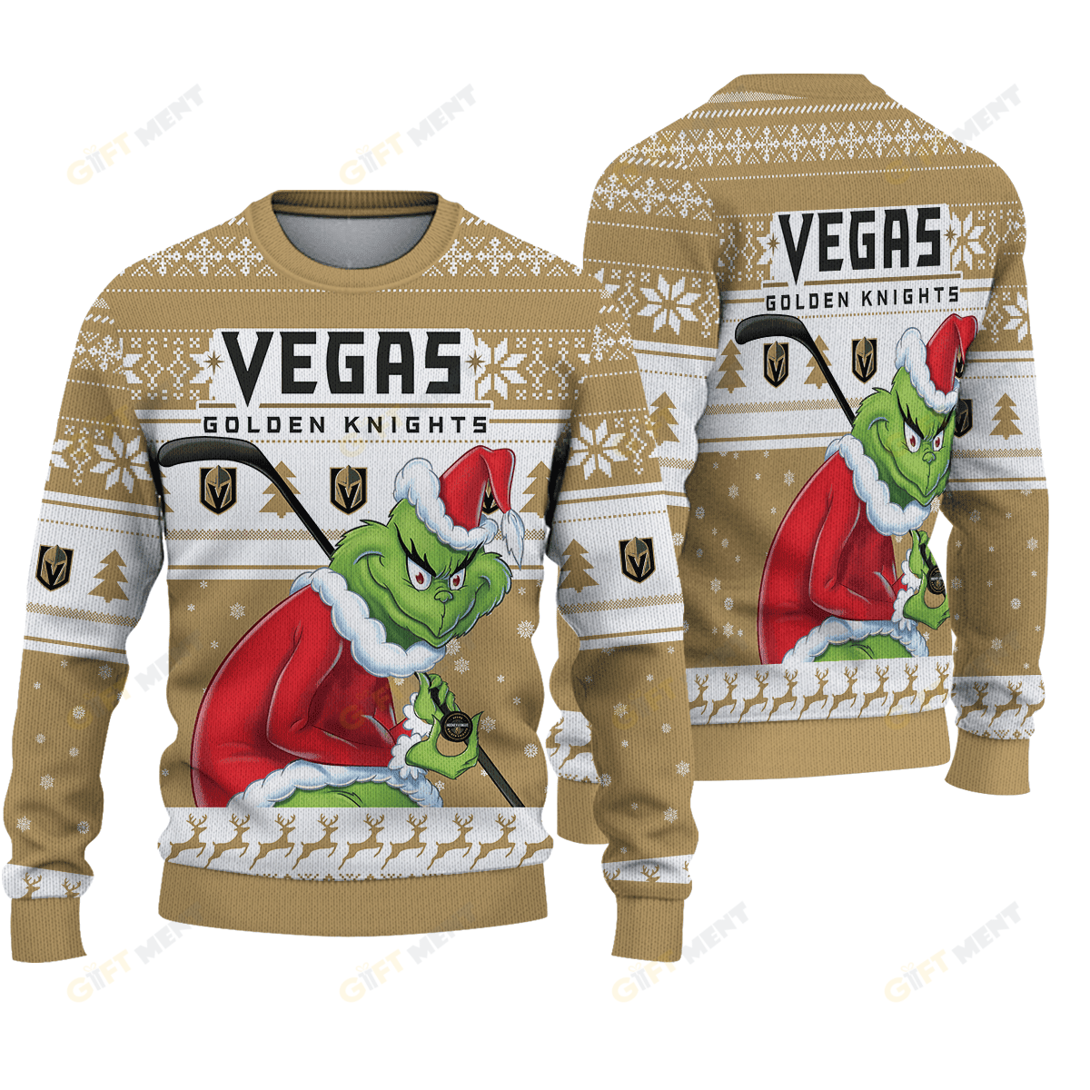 Premium Ugly Chritsmas Sweater For Fan Vegas Golden Knights Ugly Sweater  - 2024 Unique Ugly Xmas Jumper