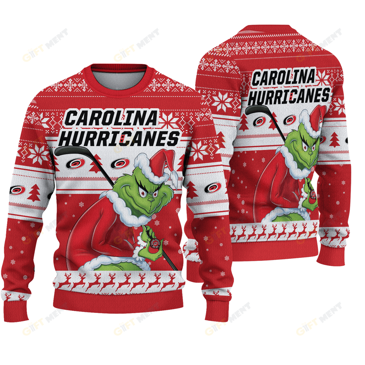 Premium Ugly Chritsmas Sweater For Fan Carolina Hurricanes Ugly Sweater  - 2024 Unique Ugly Xmas Jumper