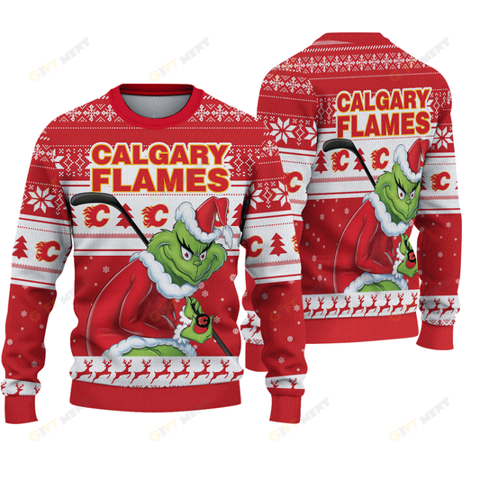 Premium Ugly Chritsmas Sweater For Fan Calgary Flames Ugly Sweater  - 2024 Unique Ugly Xmas Jumper