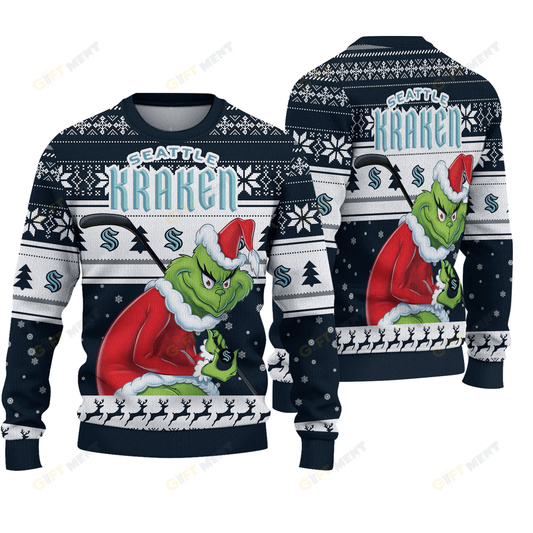 Premium Ugly Chritsmas Sweater For Fan Seattle Kraken Ugly Sweater  - 2024 Unique Ugly Xmas Jumper