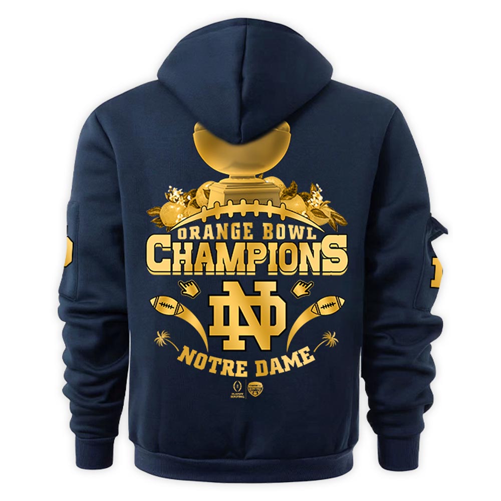 Notre Dame Fighting Irish NCAA Orange Bowl Champions Limited Edition Navy New Hoodie 2025