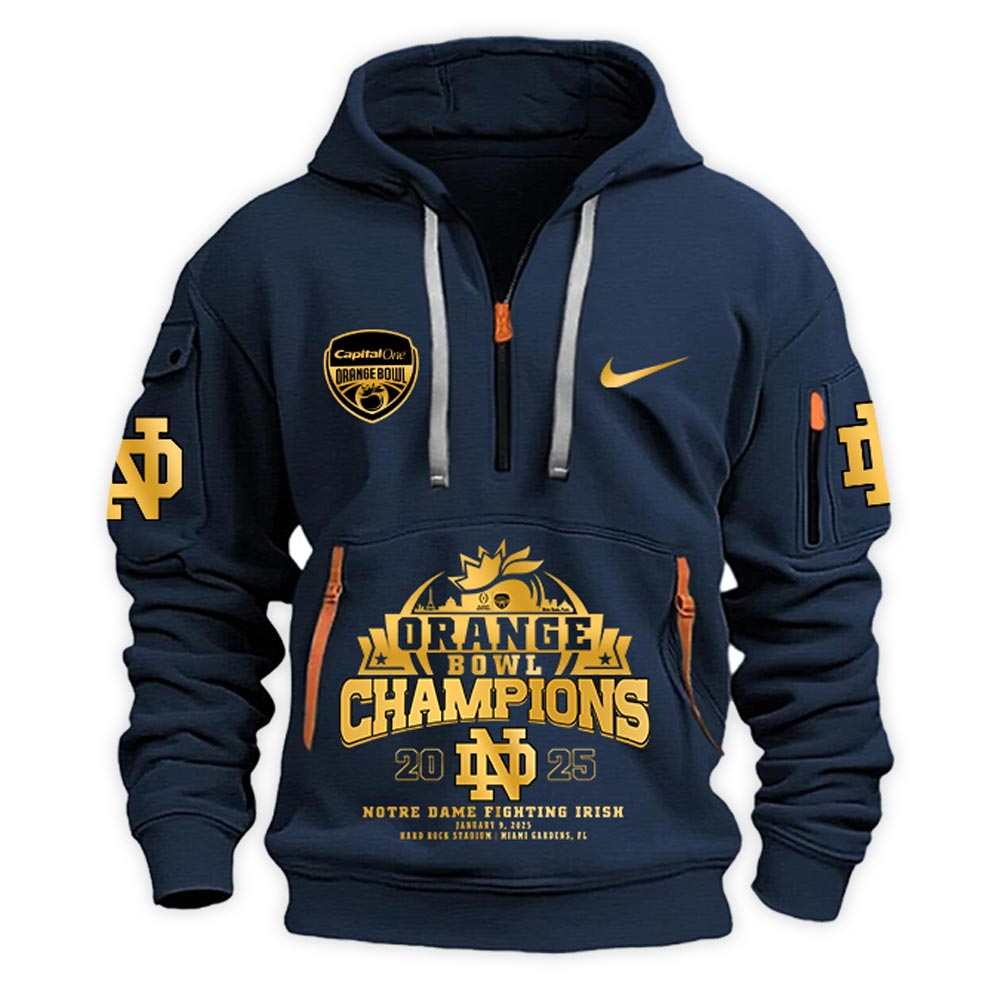 Notre Dame Fighting Irish NCAA Orange Bowl Champions Limited Edition Navy New Hoodie 2025