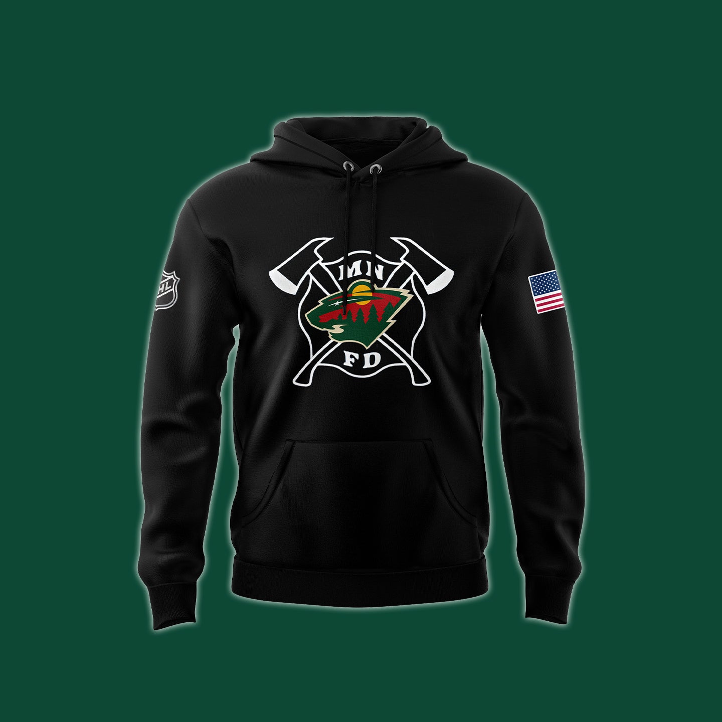 Premium Merch For Loyalists - Minnesota Wild Hockey x 2024 Firefighter Appreciation Night Premium Limited Hoodie