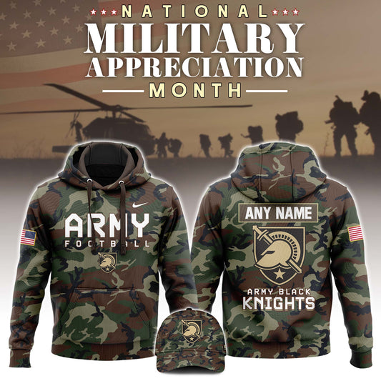 Premium NCAA Camo Gear - Army Black Knights 2025 Military Appreciation Club Pullover Hoodie Camo