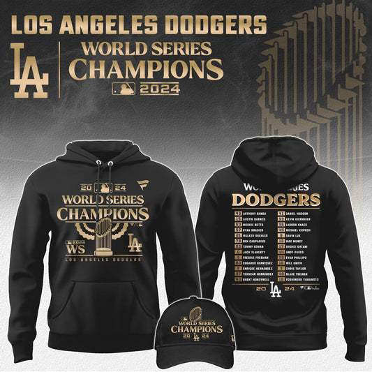 2024 Premium Los Angeles Dodgers Hoodie - LA Dodgers World Series Champions Hoodie | Jogger | Cap Combo - Unique Christmas Gift For Real Fan LAD03