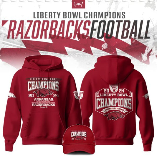 Premium Arkansas Razorbacks Merch - Limited Edition Arkansas Razorback Liberty Bowl Champions Hoodie