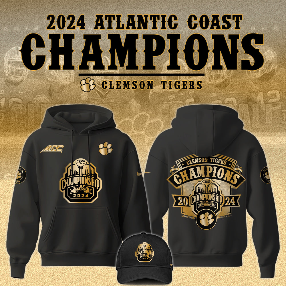 Premium Clemson Tigers Gear - Clemson Tigers Atlantic Coast Champions Limited Edition Hoodie 2024 - Unique Gift For Clemson Tigers Fan