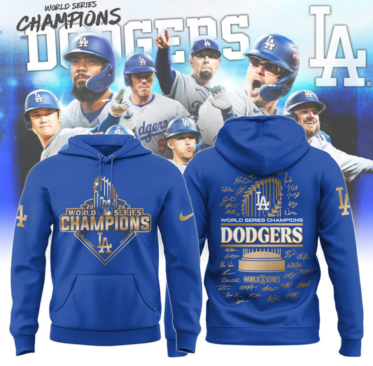 2024 Premium Los Angeles Dodgers Hoodie - LA Dodgers World Series Champions Hoodie | Jogger | Cap Combo - Unique Christmas Gift For Real Fan LAD05