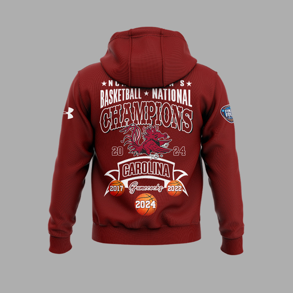 Premium South Carolina Gamecocks Gear - 2024 Womens National Basketball Championship Team Hoodie