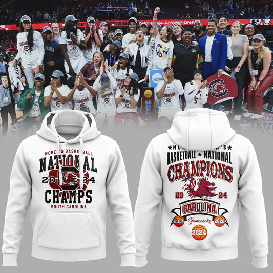 Premium South Carolina Gamecocks Gear - 2024 Women National Basketball Championship Team Hoodie