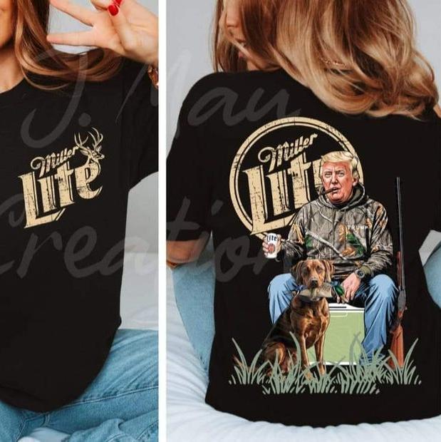 Premium Hunter Shirt With Miller Lite Beer Black 2-Side , Hunting Shirt For Miller Lite Lover, Hunting Shirt, Miller Lite Shirt