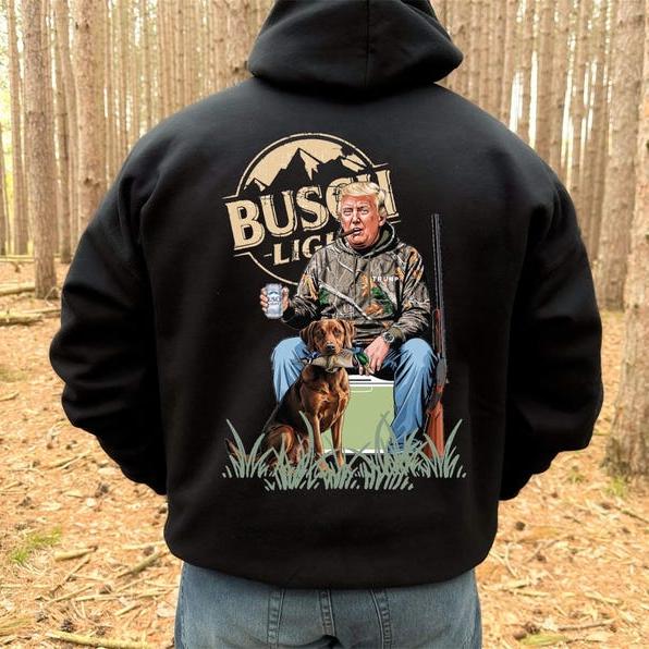 Premium Hunter Hoodie With Busch Light Beer Black 2-Side , Hunting Shirt For Busch Light Lover, Hunting Shirt, Busch Light Shirt