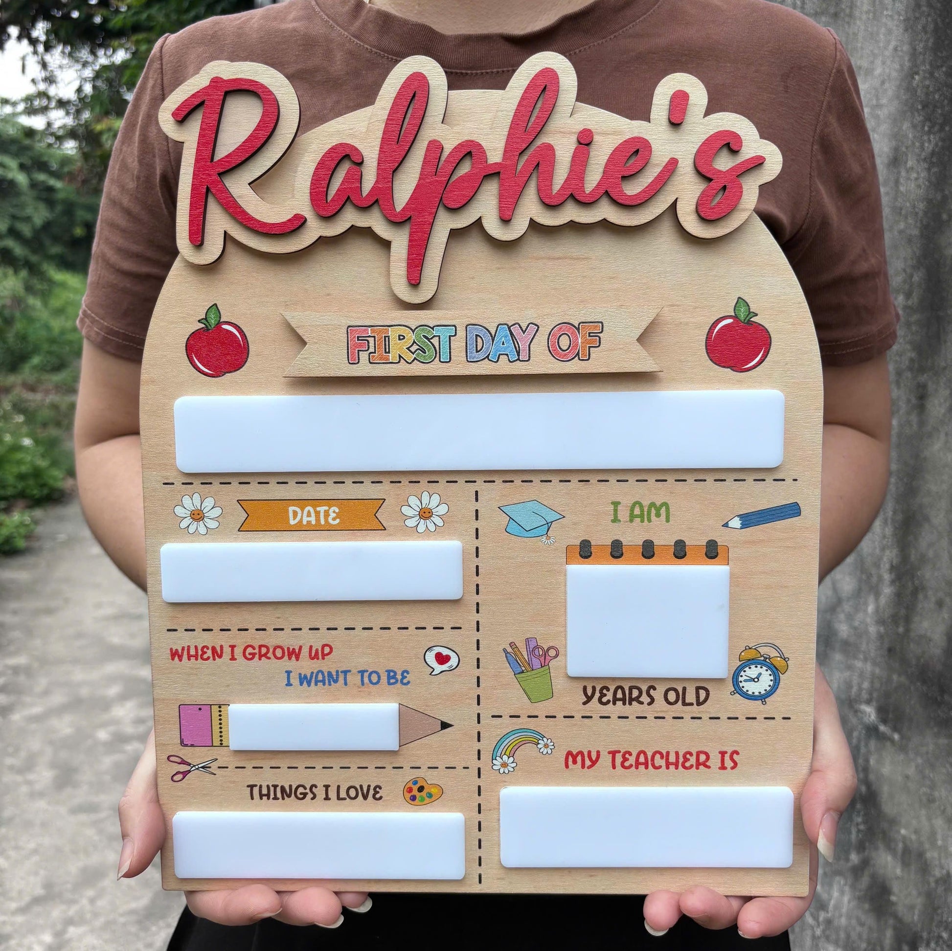 Custom First Day of School Sign, Wooden School Board Gift for Students, Custom First Day Of School Board, Personalized Back To School Sign