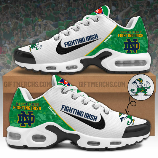 Premium Notre Dame Football Merch - Notre Dame Football Personalized 2025 TN Plus Sneakers Limited Edition - Be Bold, Be Gold: Notre Dame Fan Wear!