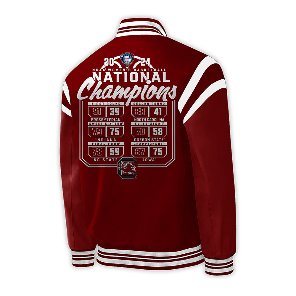 Premium South Carolina Gamecocks Gear - 2024 Women Basketball National Championship Team Bomber Jacket