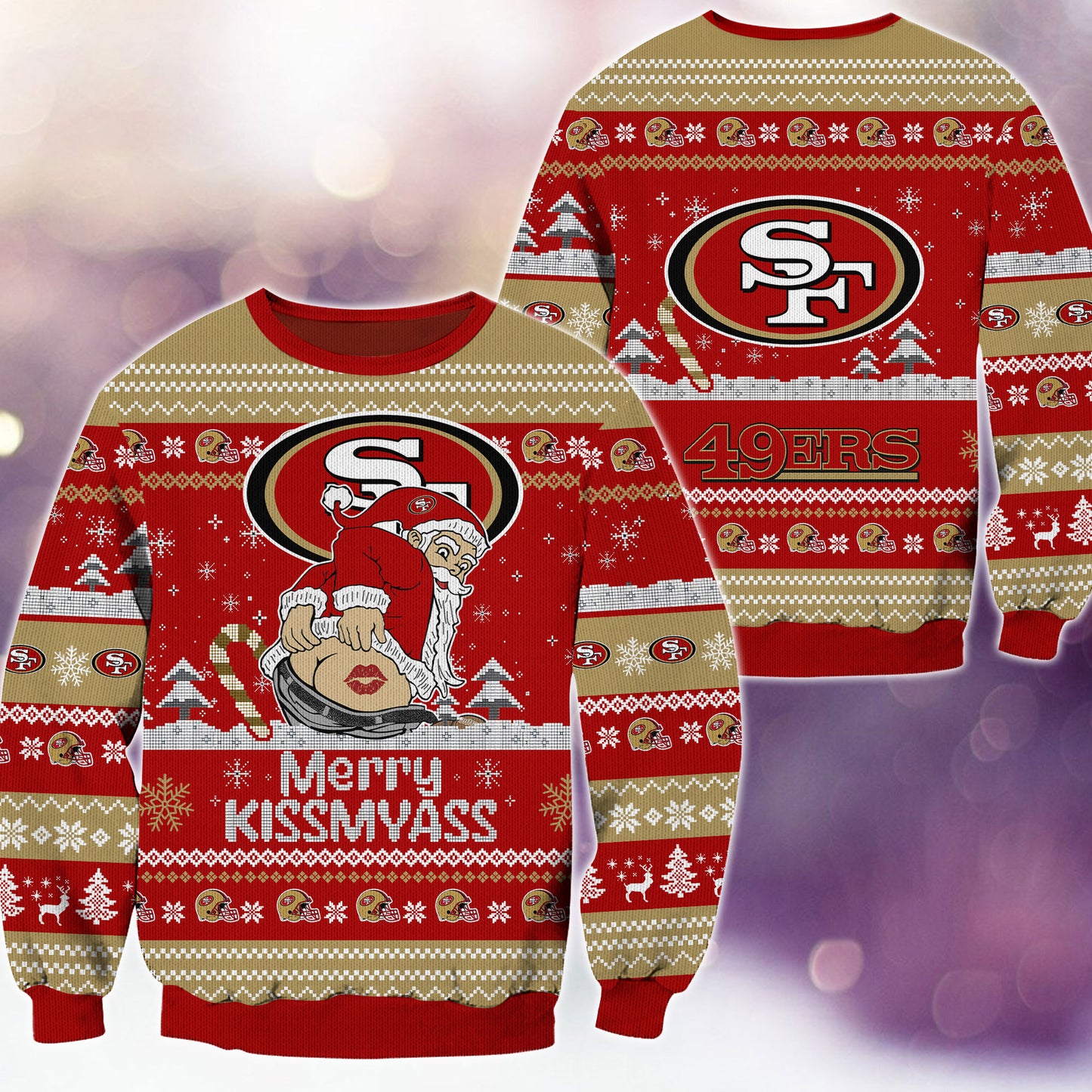 Premium Ugly Christmas Sweater For San Francisco ers  - San Francisco ers Merrykissmyass Knitted Sweater - Unique Christmas Gift For Fan