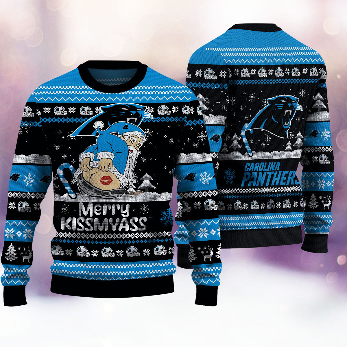 Carolina Panthers Merrykissmyass Knitted Sweater