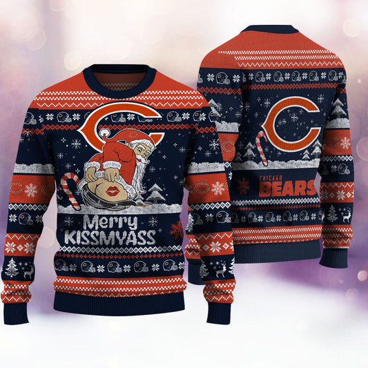 Chicago Bears Merrykissmyass Knitted Sweater