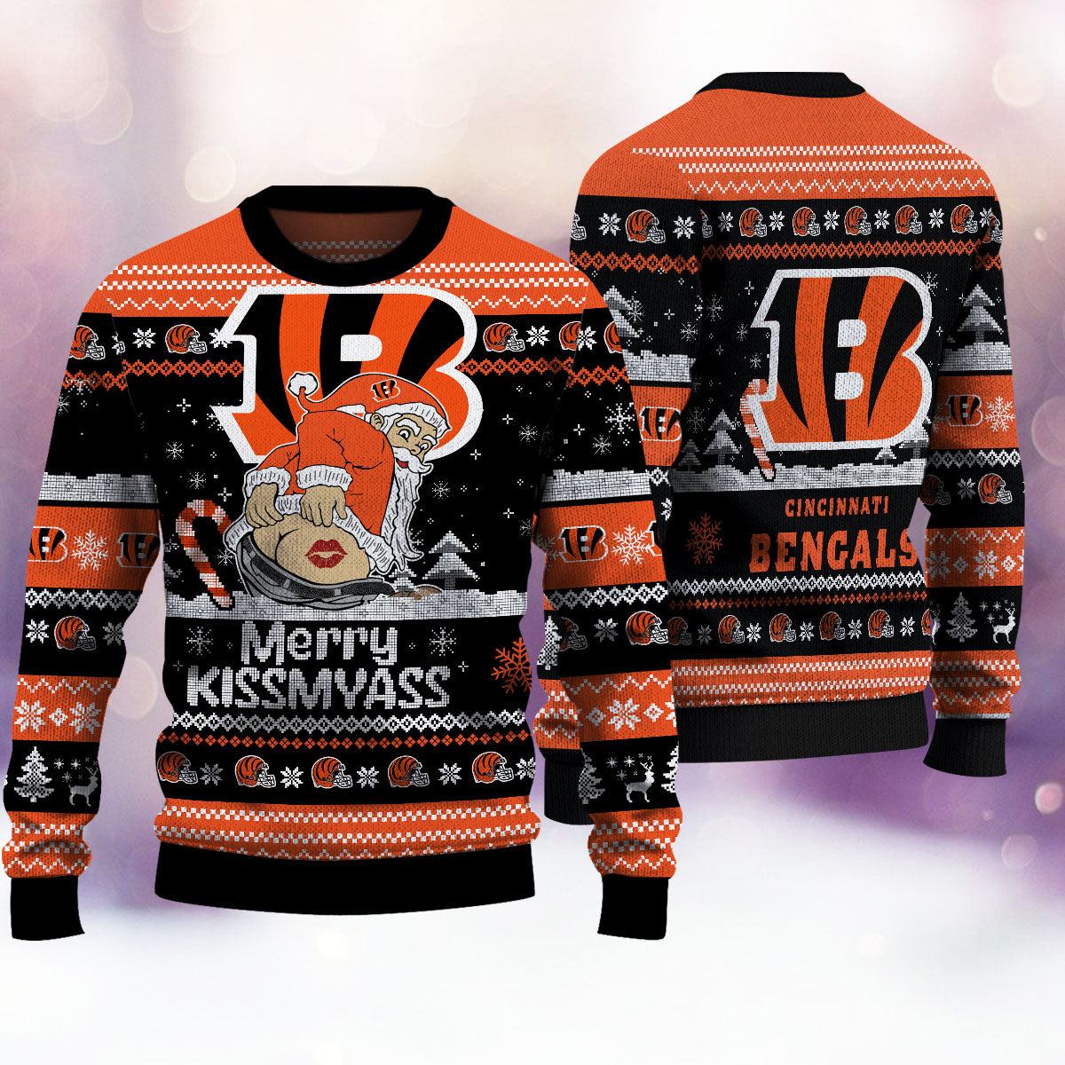 Cincinnati Bengals Merrykissmyass Knitted Sweater