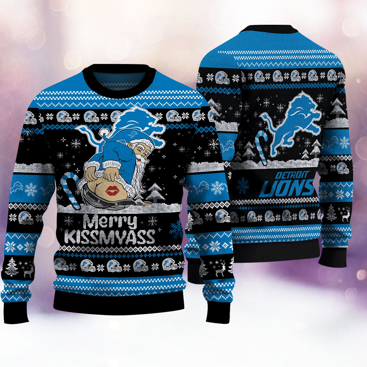 Detroit Lions Merrykissmyass Knitted Sweater