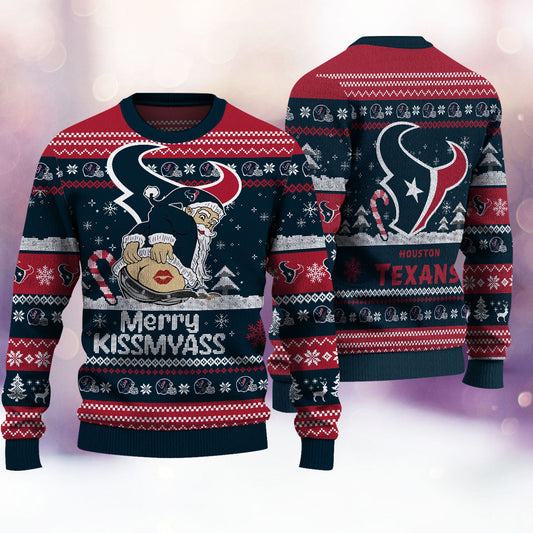 Houston Texans Merrykissmyass Knitted Sweater