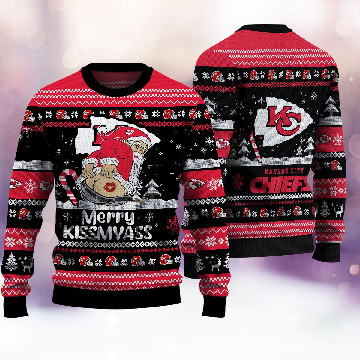 Kansas City Chiefs Merrykissmyass Knitted Sweater