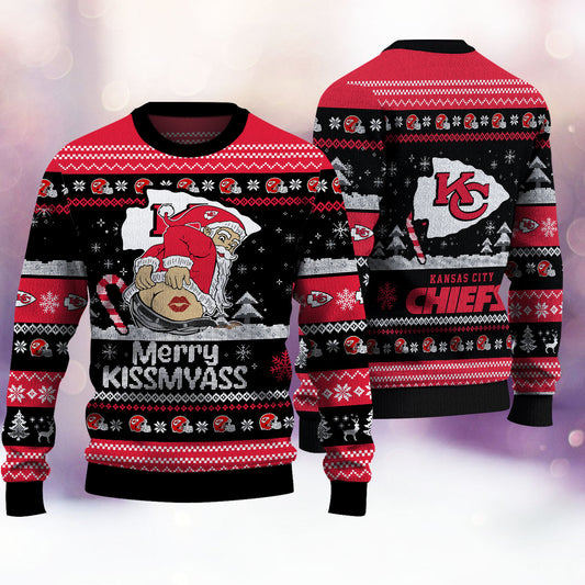 Kansas City Chiefs Merrykissmyass Knitted Sweater