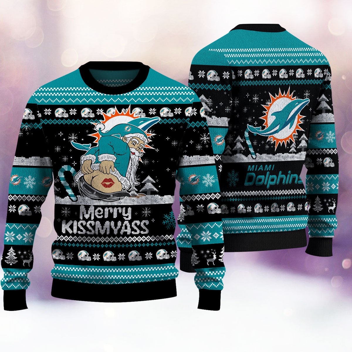 Miami Dolphins Merrykissmyass Knitted Sweater