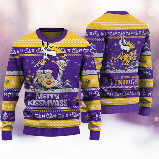 Minnesota Vikings Merrykissmyass Knitted Sweater