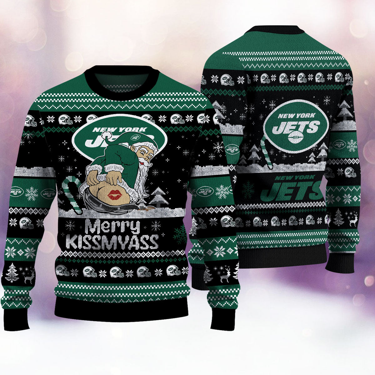 New York Jets Merrykissmyass Knitted Sweater