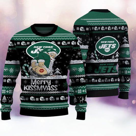 New York Jets Merrykissmyass Knitted Sweater