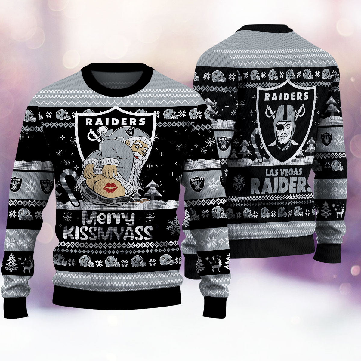 Las Vegas Raiders Merrykissmyass Knitted Sweater