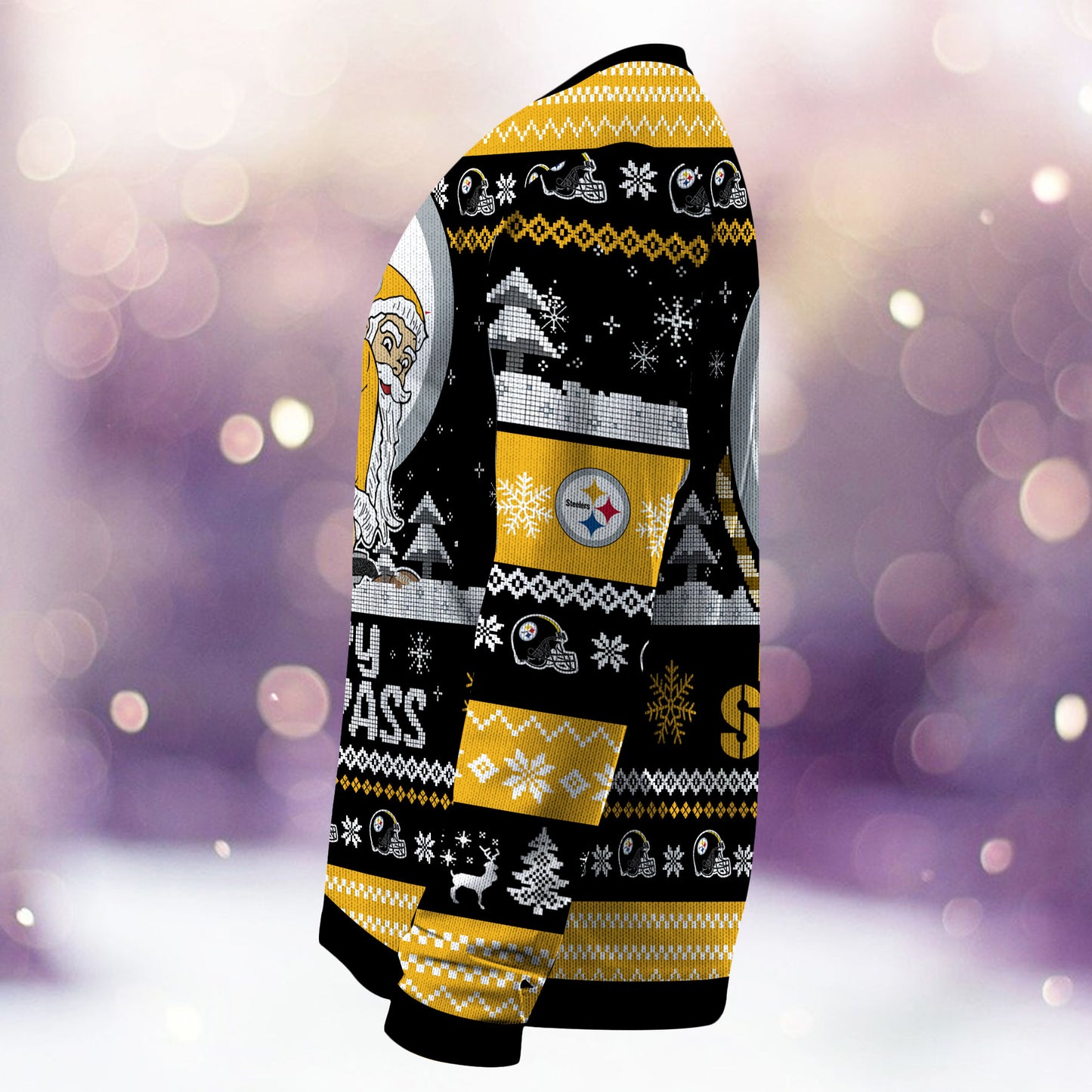 Premium Ugly Christmas Sweater For Pittsburgh Steelers  - Pittsburgh Steelers Merrykissmyass Knitted Sweater - Unique Christmas Gift For Fan