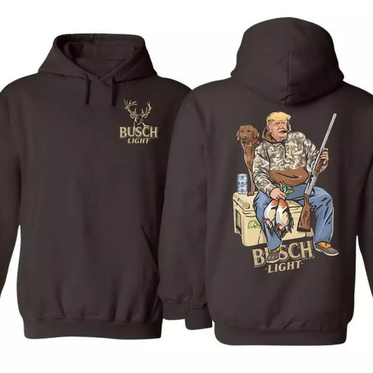 NEW Hunter With Busch Light Beer Dark Chocolate 2 Siders Hoodies, Hunting Shirt For Busch Light Lover, Hunting Shirt, Busch Light Shirt